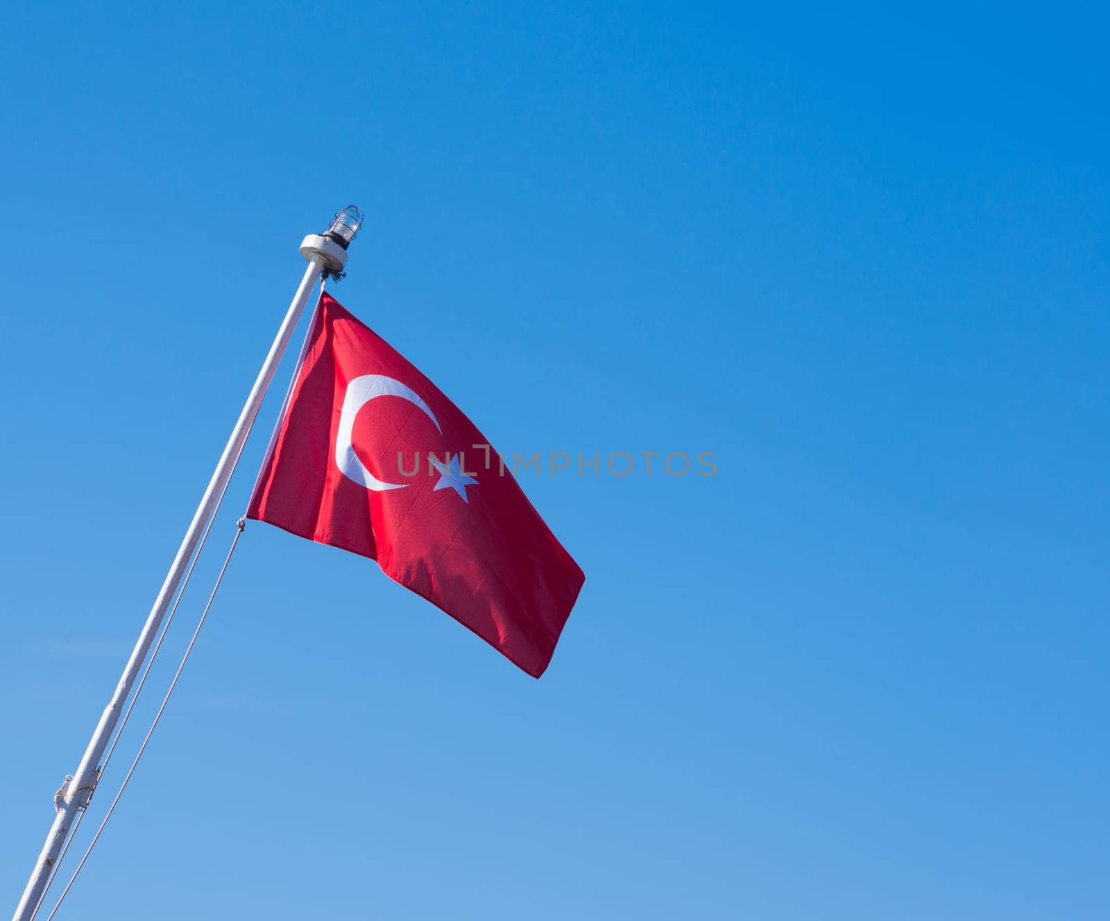 turkish flag hanging in the streets of Istanbul