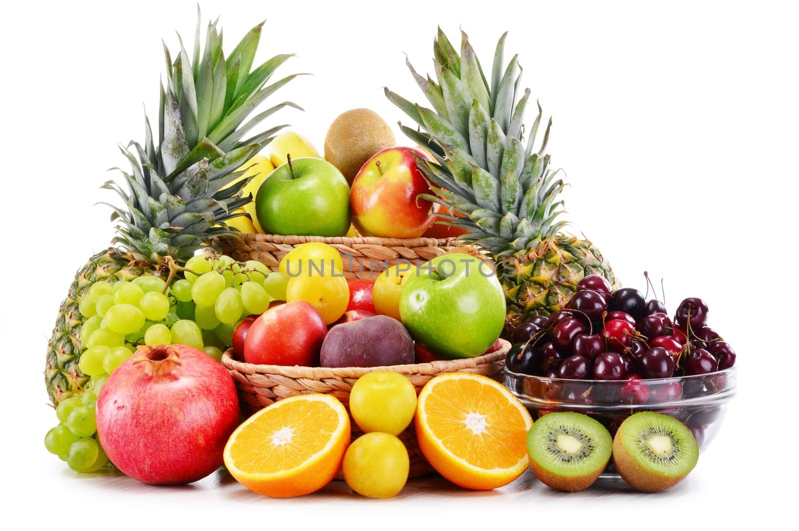 Composition with variety of fresh fruits. Balanced diet.