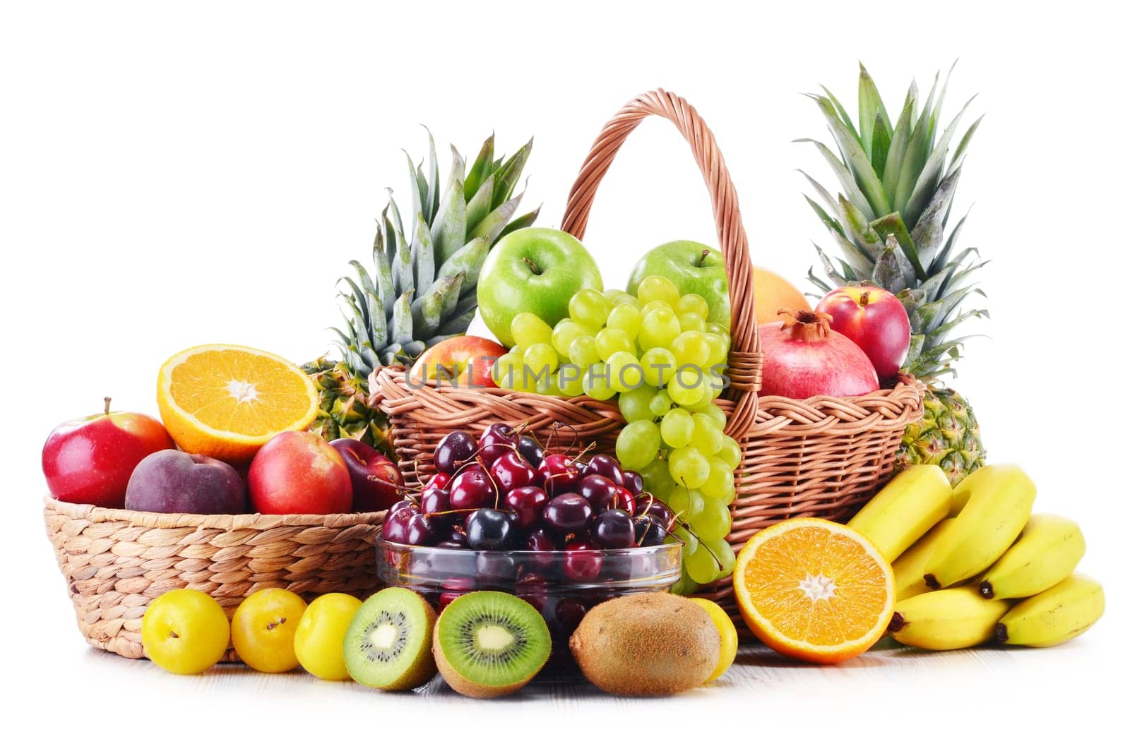 Composition with variety of fresh fruits. Balanced diet.