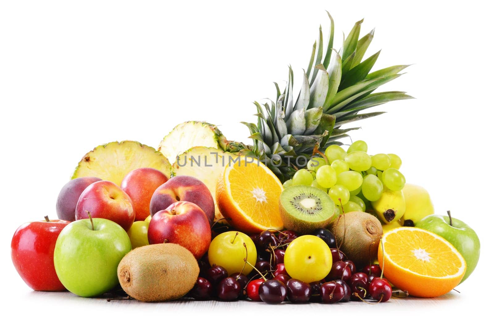 Composition with variety of fresh fruits. Balanced diet.
