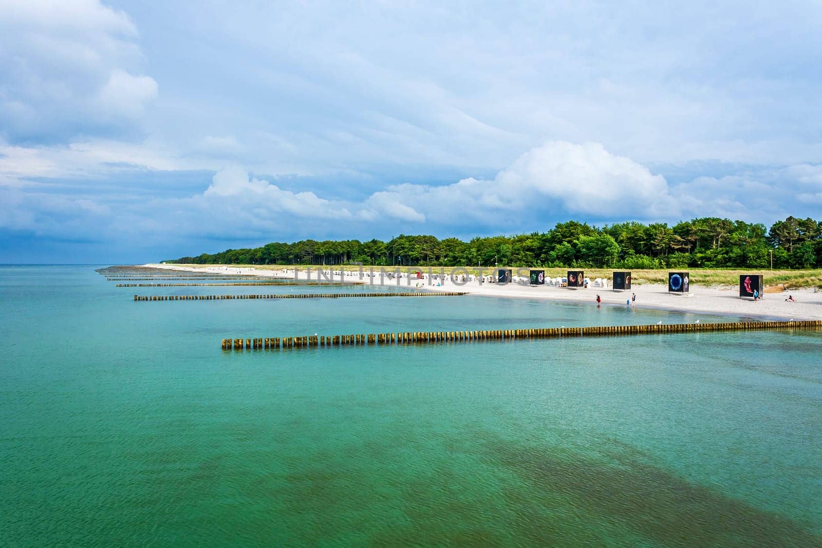 Beach in Zingst, Germany, view from the pier