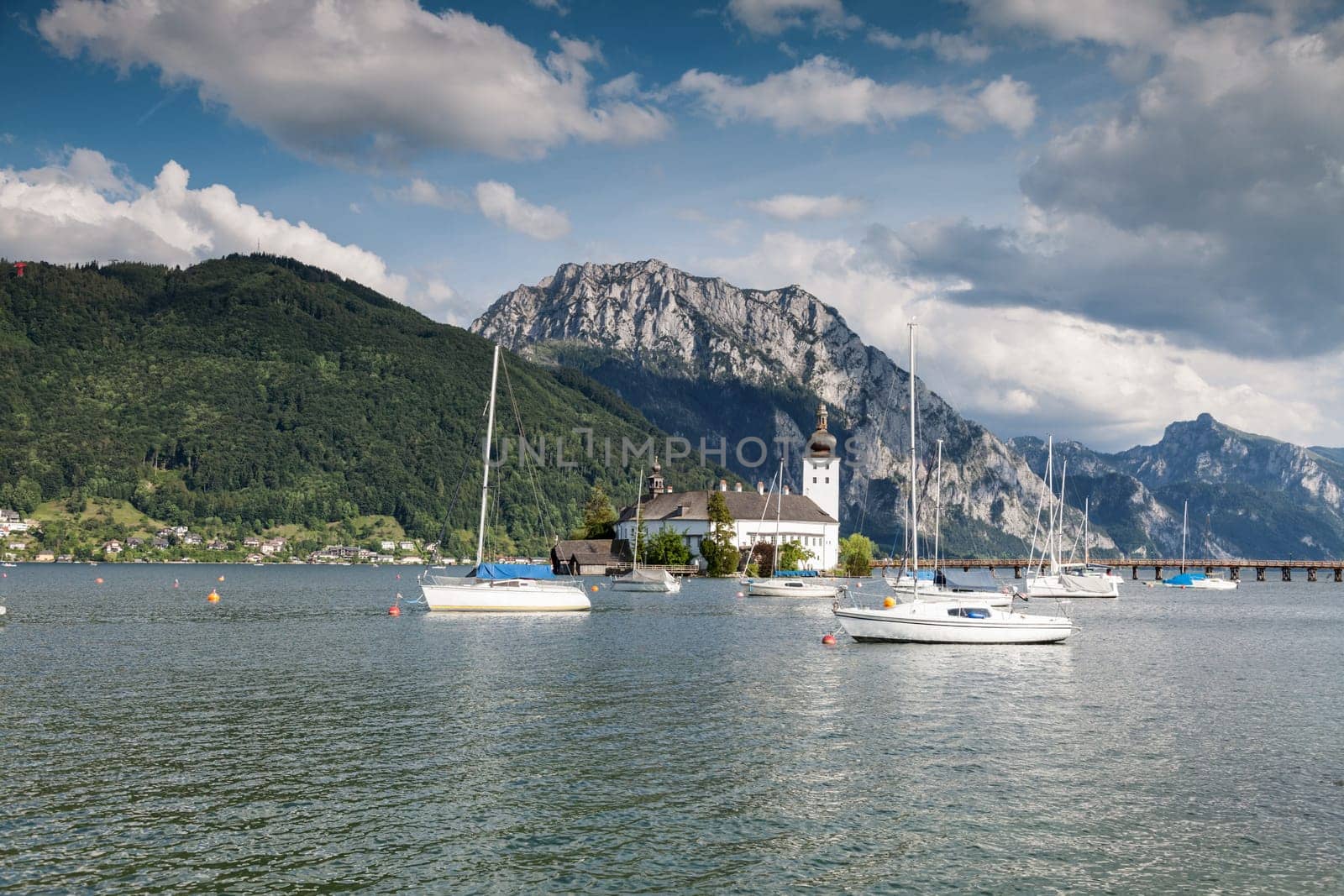 Castle on Traunsee lake in Austria