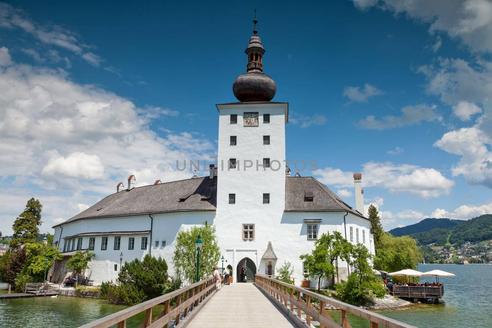Castle on Traunsee lake in Austria