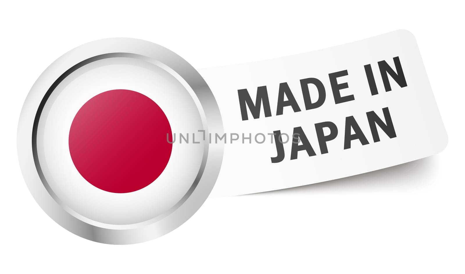 Button with flag " MADE IN JAPAN """