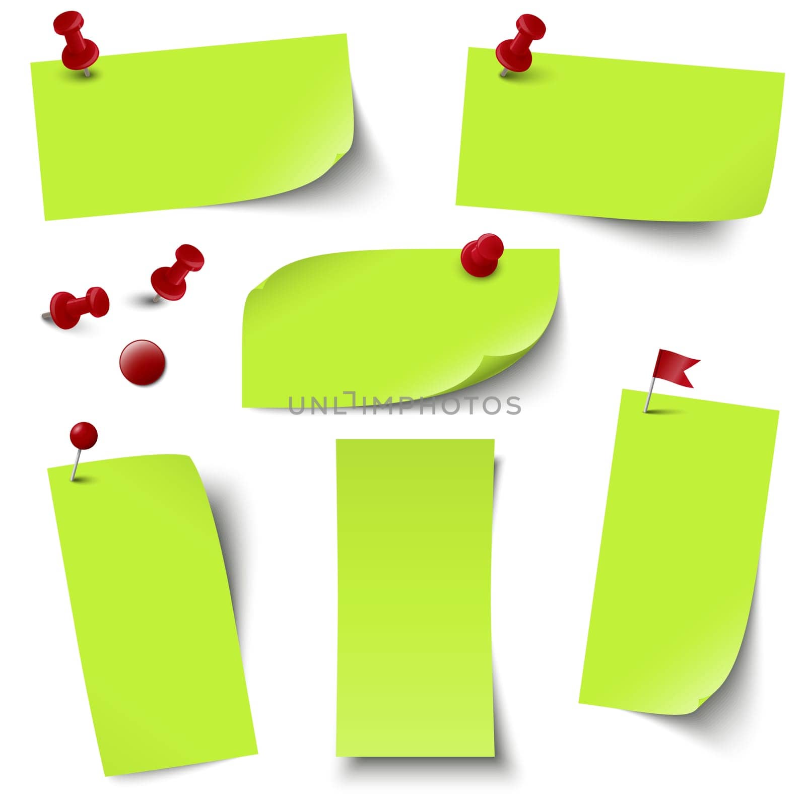vector of empty papers collection with office accessories