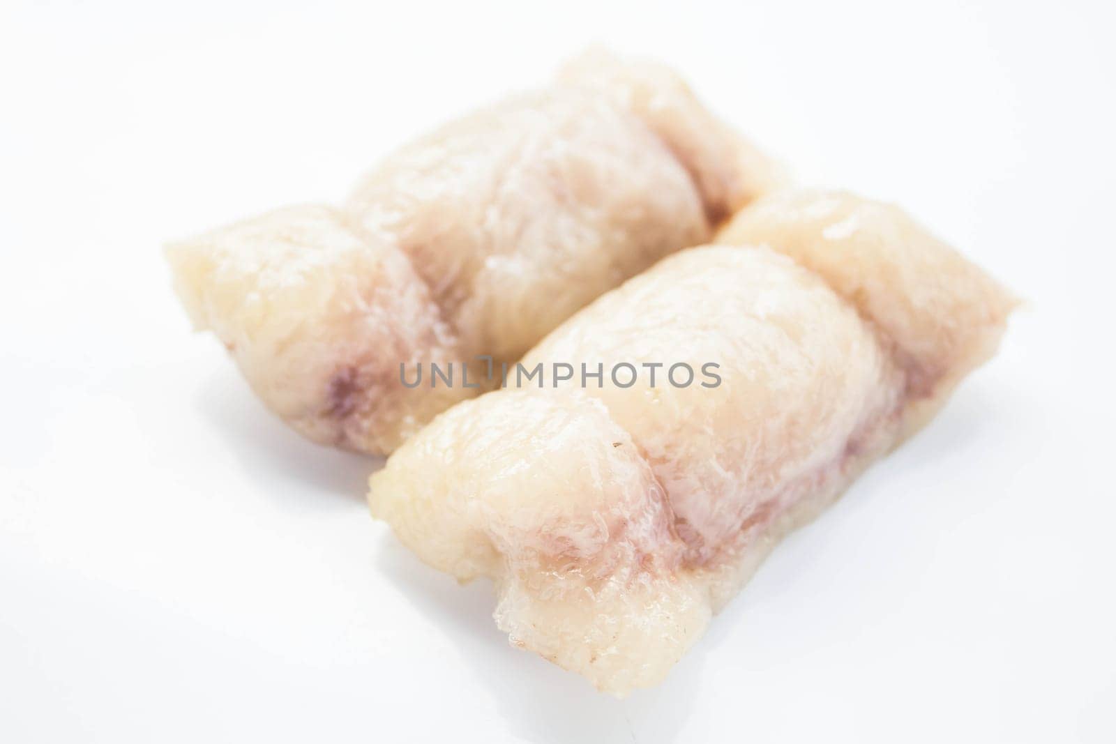 Bunch of mush with banana filling isolated on white background, stock photo