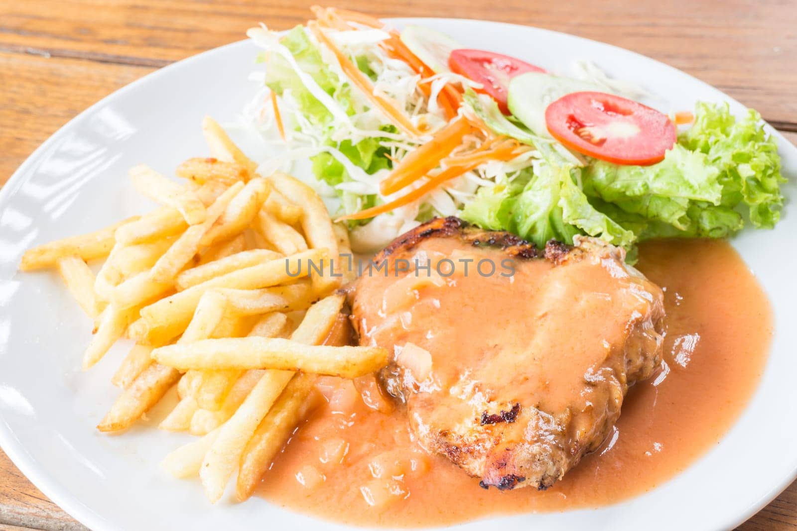 Set of grilled chicken steak, stock photo