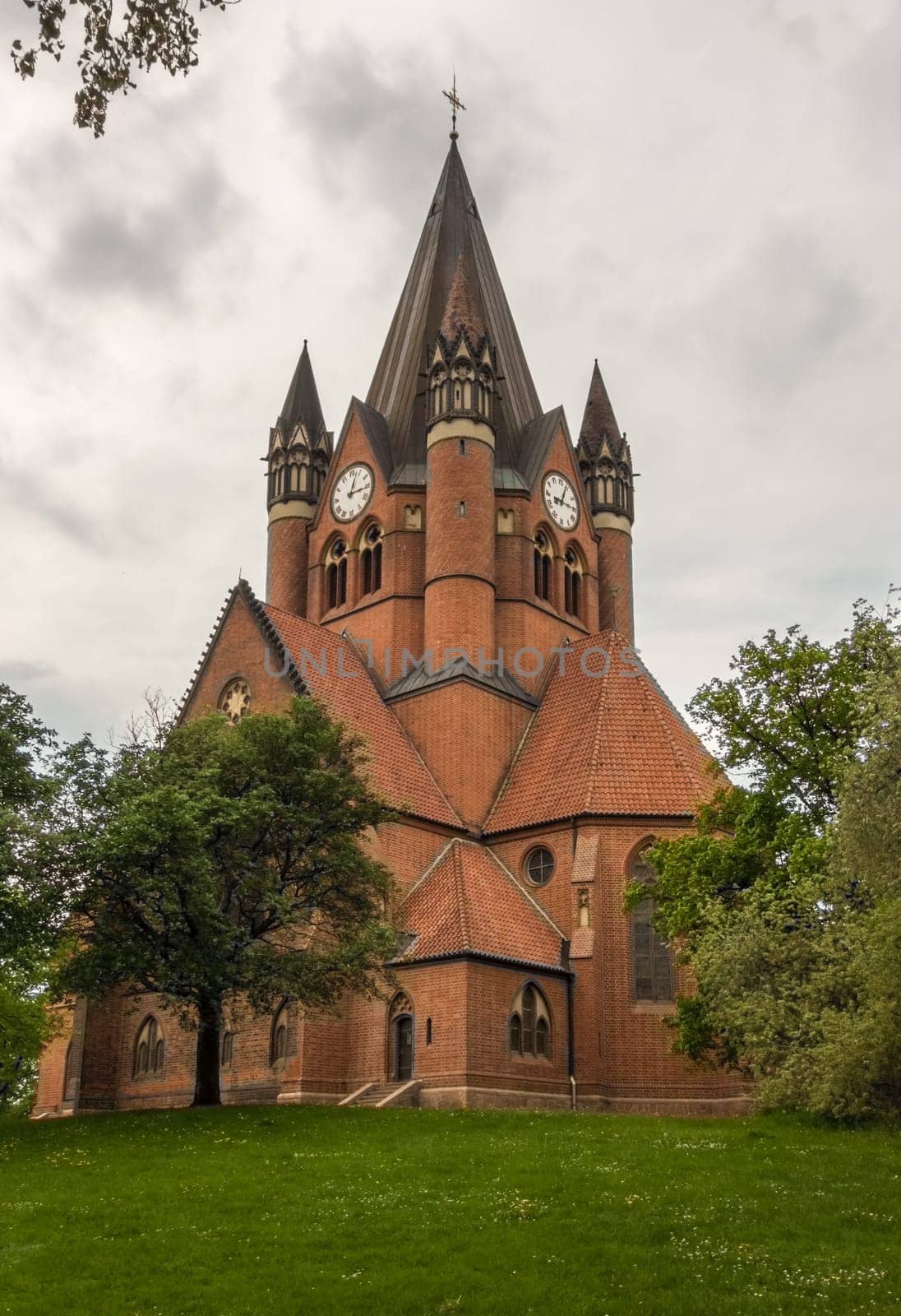 The St.Pauls Church in Halle, a protestant church with a brick gothic architecture.