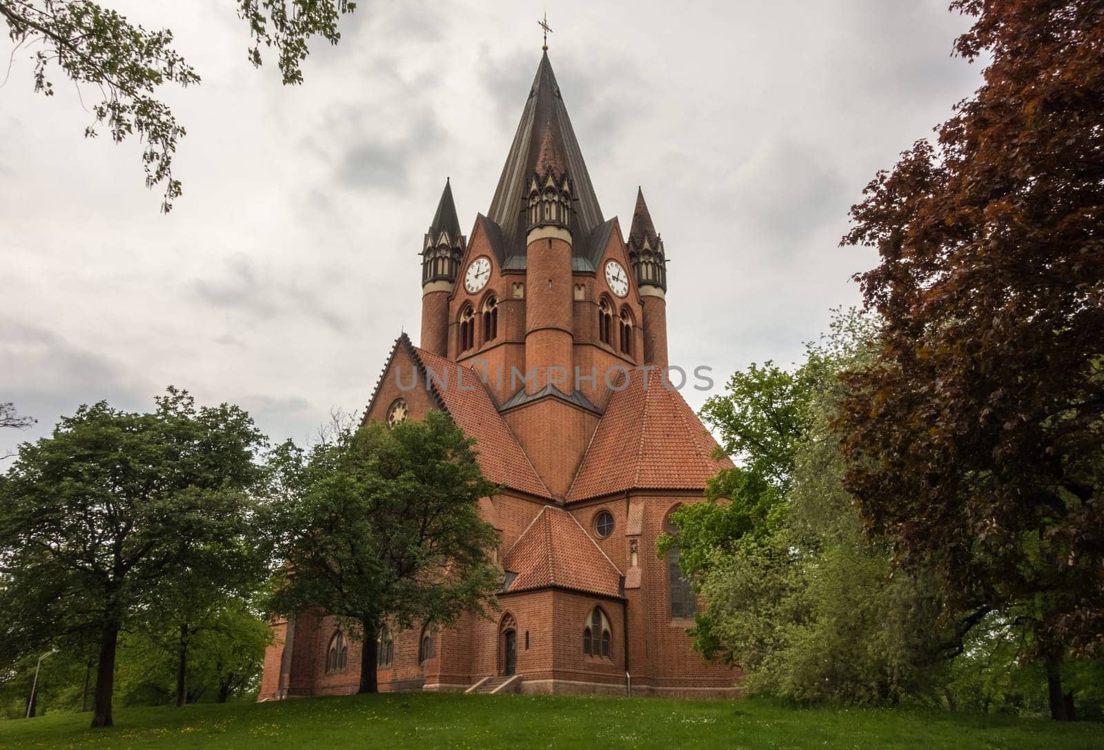 The St.Pauls Church in Halle, a protestant church with a brick gothic architecture.