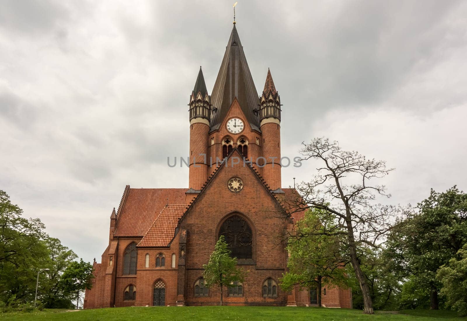 The St.Pauls Church in Halle, a protestant church with a brick gothic architecture.