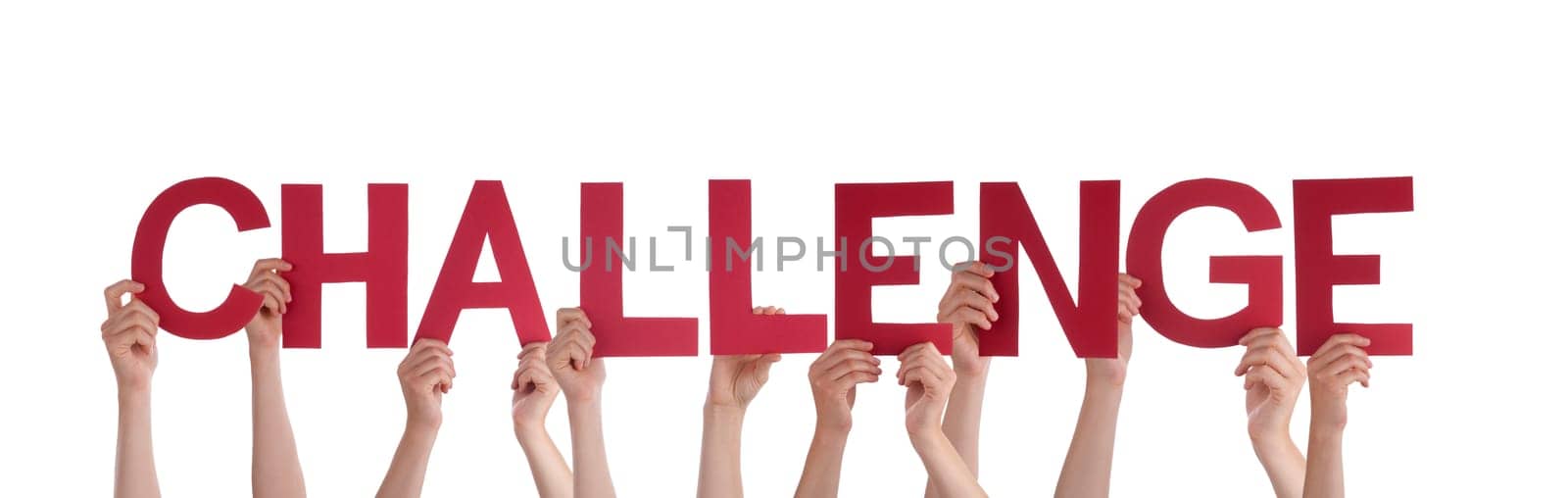 Many People Holding the Word Challenge, Isolated