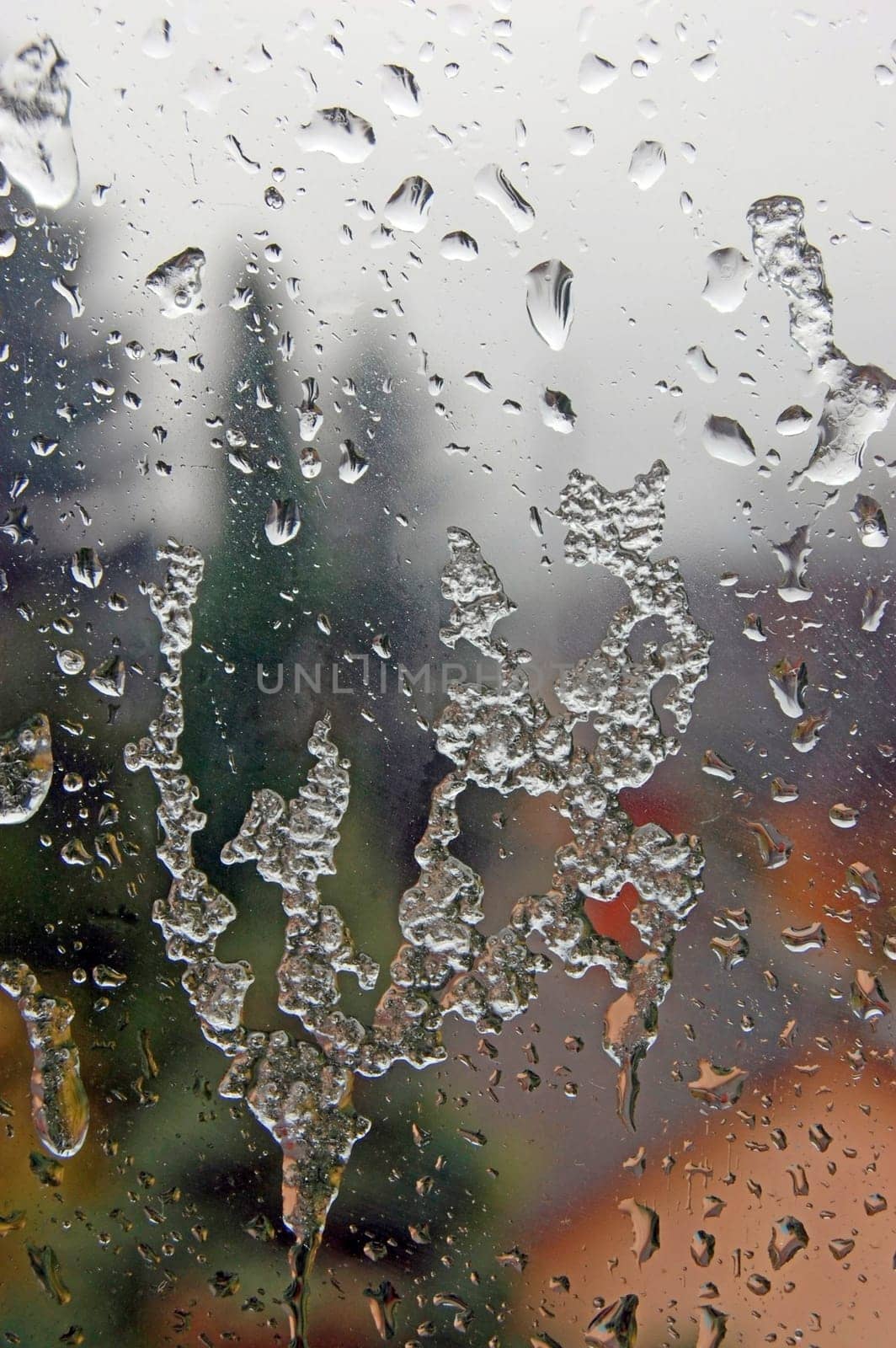 Rain Drops on Wndow after Storm