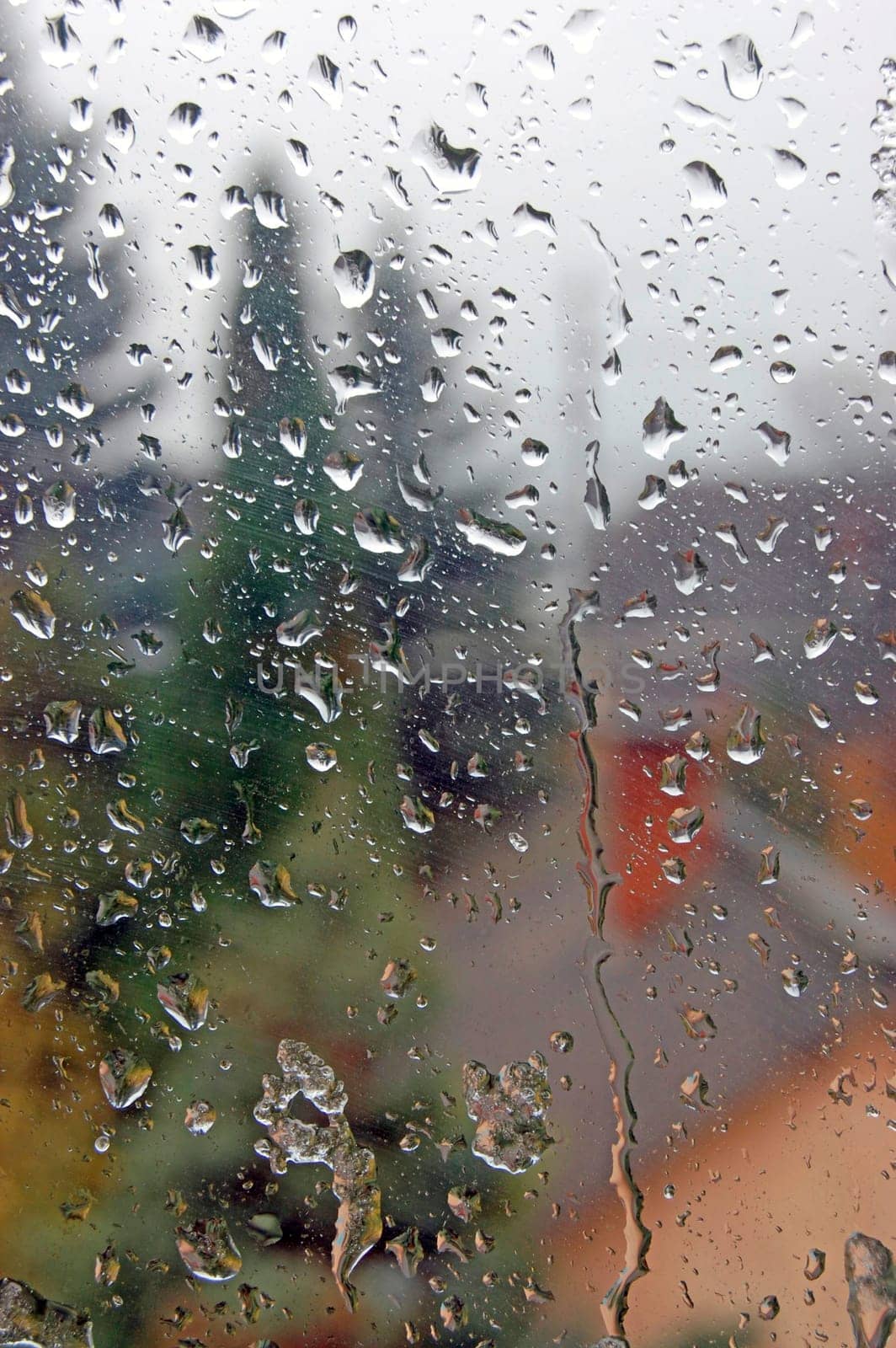 Rain Drops on Wndow after Storm