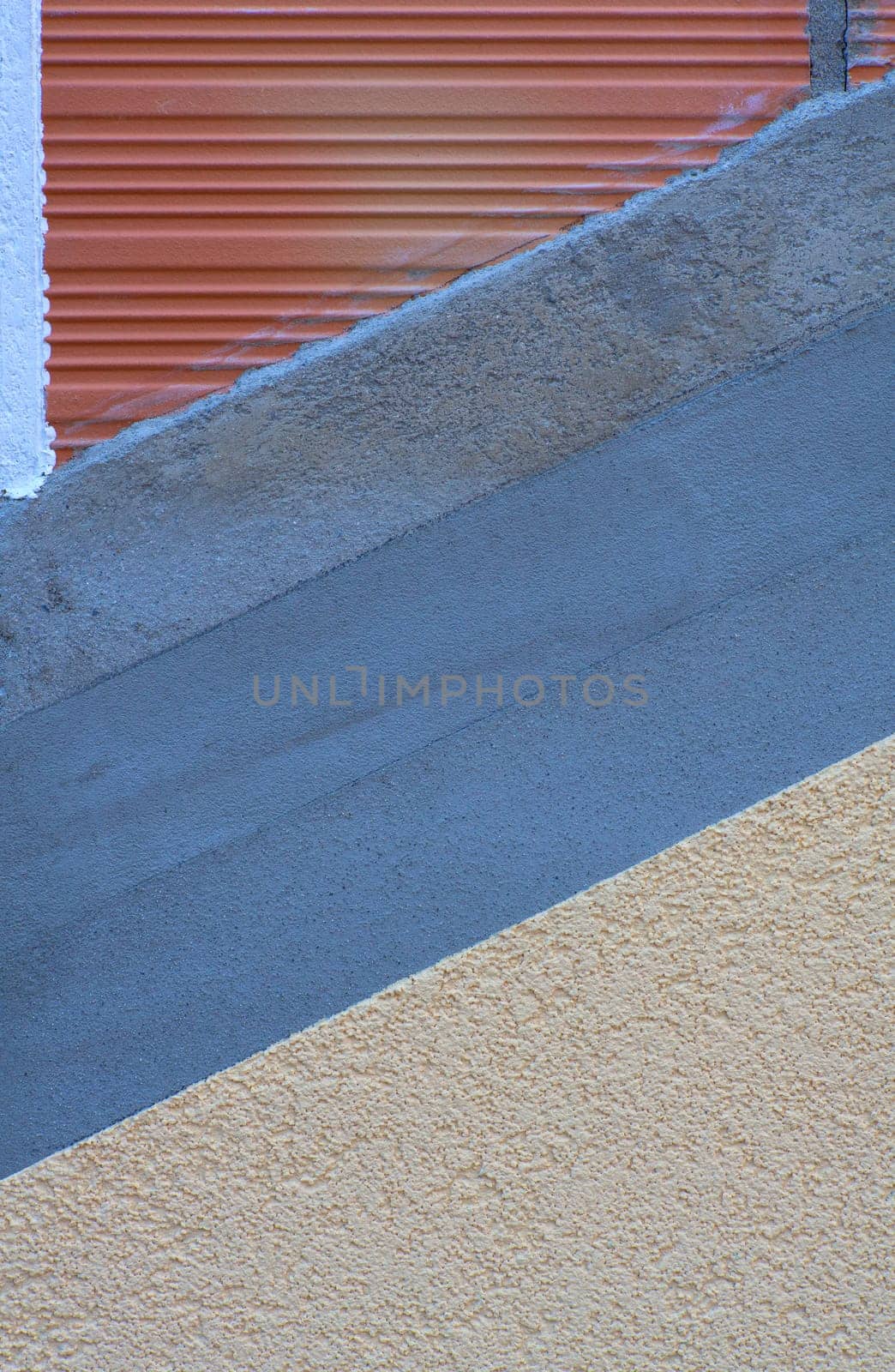 View of brick and plaster in a construction site