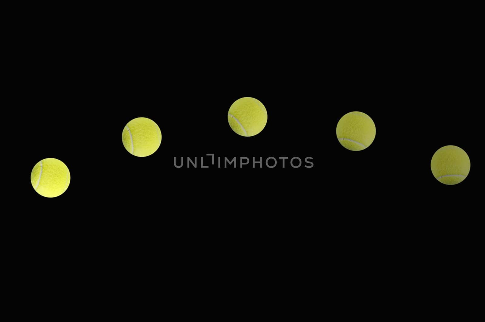 An abstract image of a tennis ball on black
