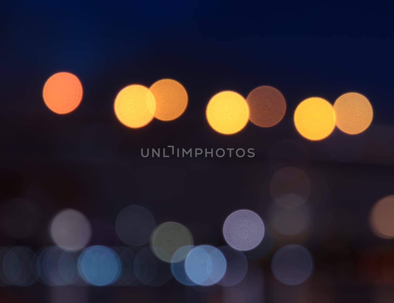 Bokeh lights in the city at night