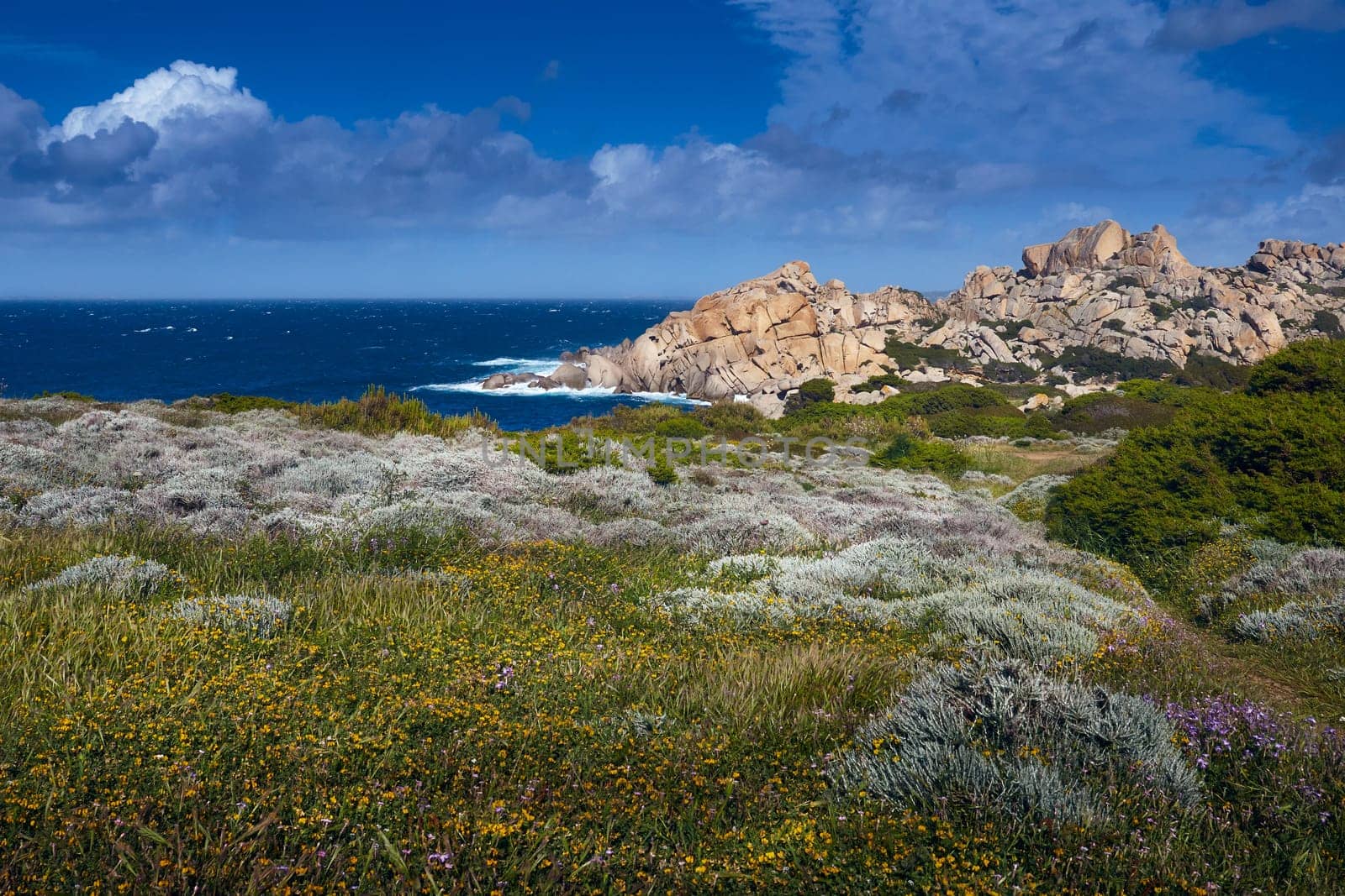 Italy, sardinia, mediterranean sea - view of sea and countryside. Santa Teresa di Gallura