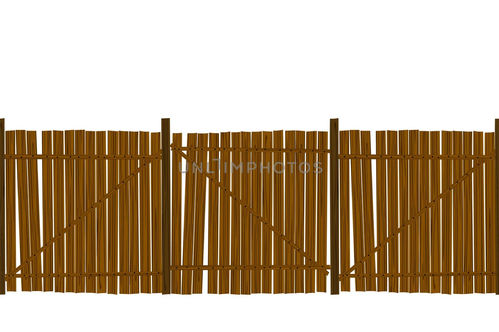 Wooden fence seamless pattern design over white background