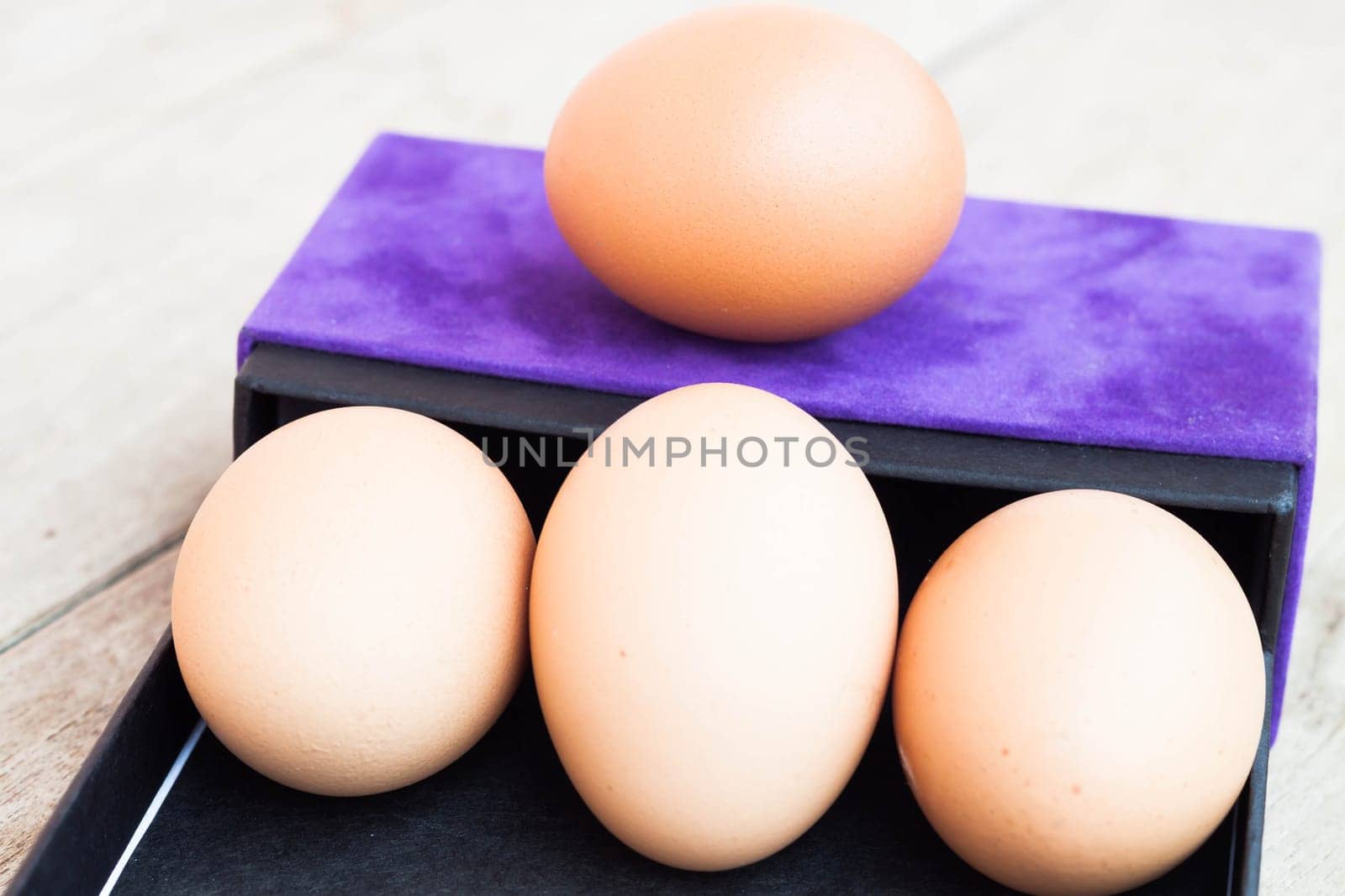 Easter egg group in a gift box