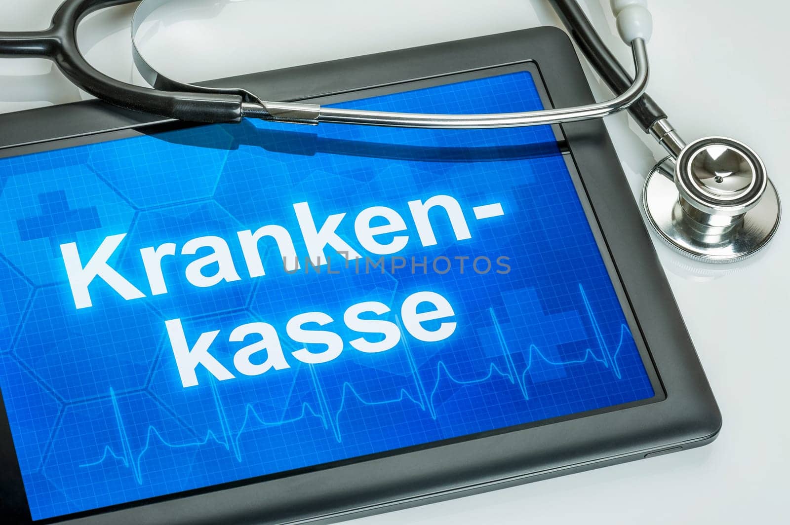 Tablet with the text health insurance on the display