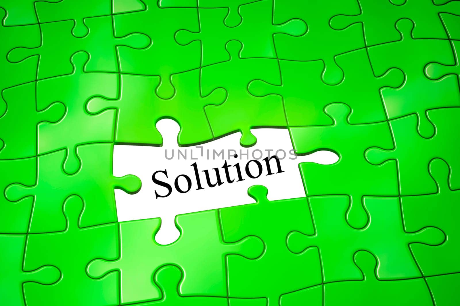 An image of a green jigsaw puzzle solution