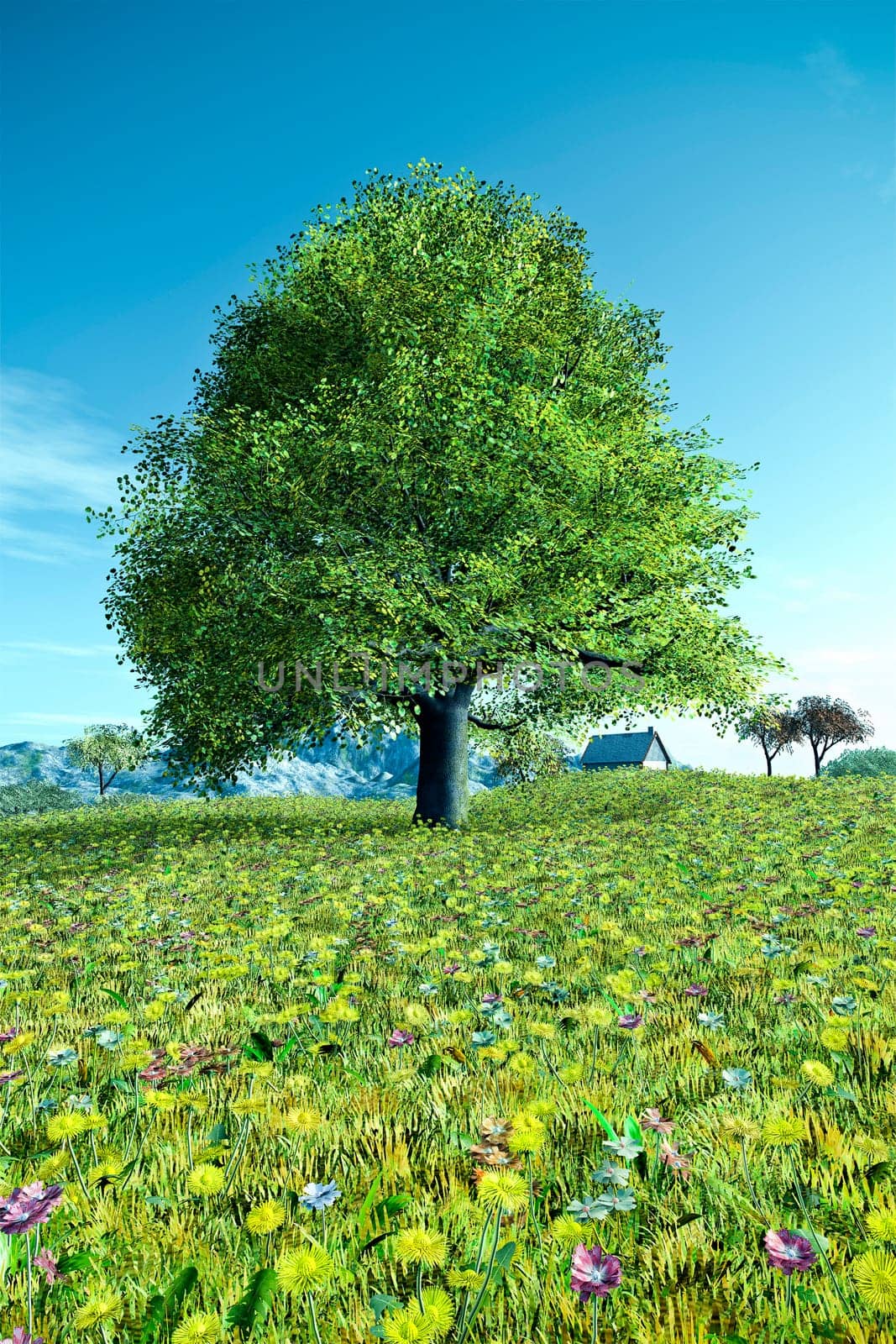 An image of a nice tree in the summer meadow
