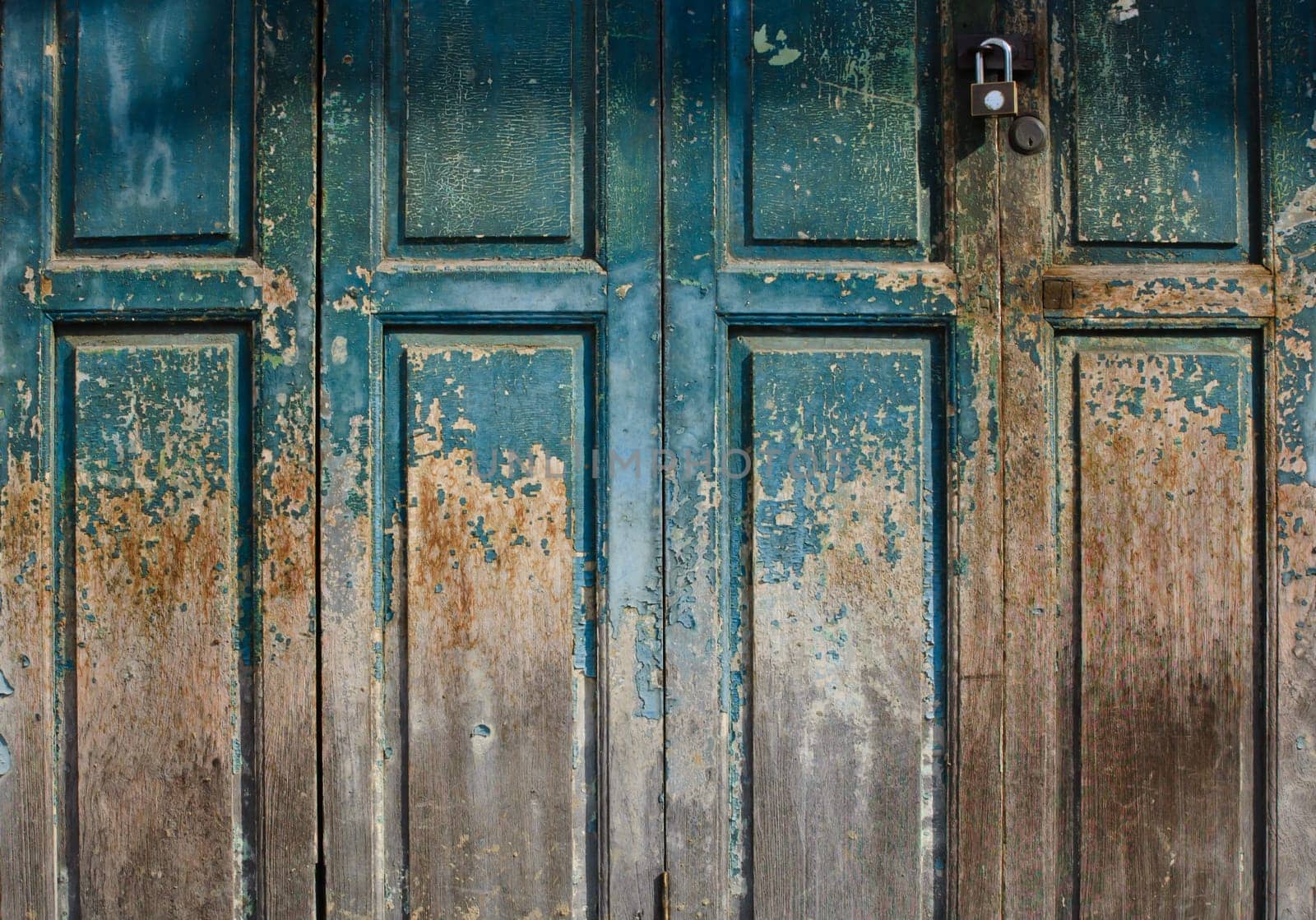 Old green painted door