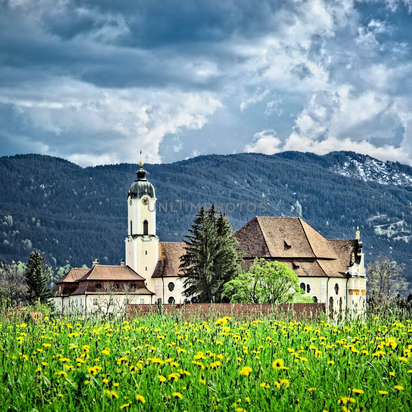 An image of the famous Wieskirche in Bavaria Germany
