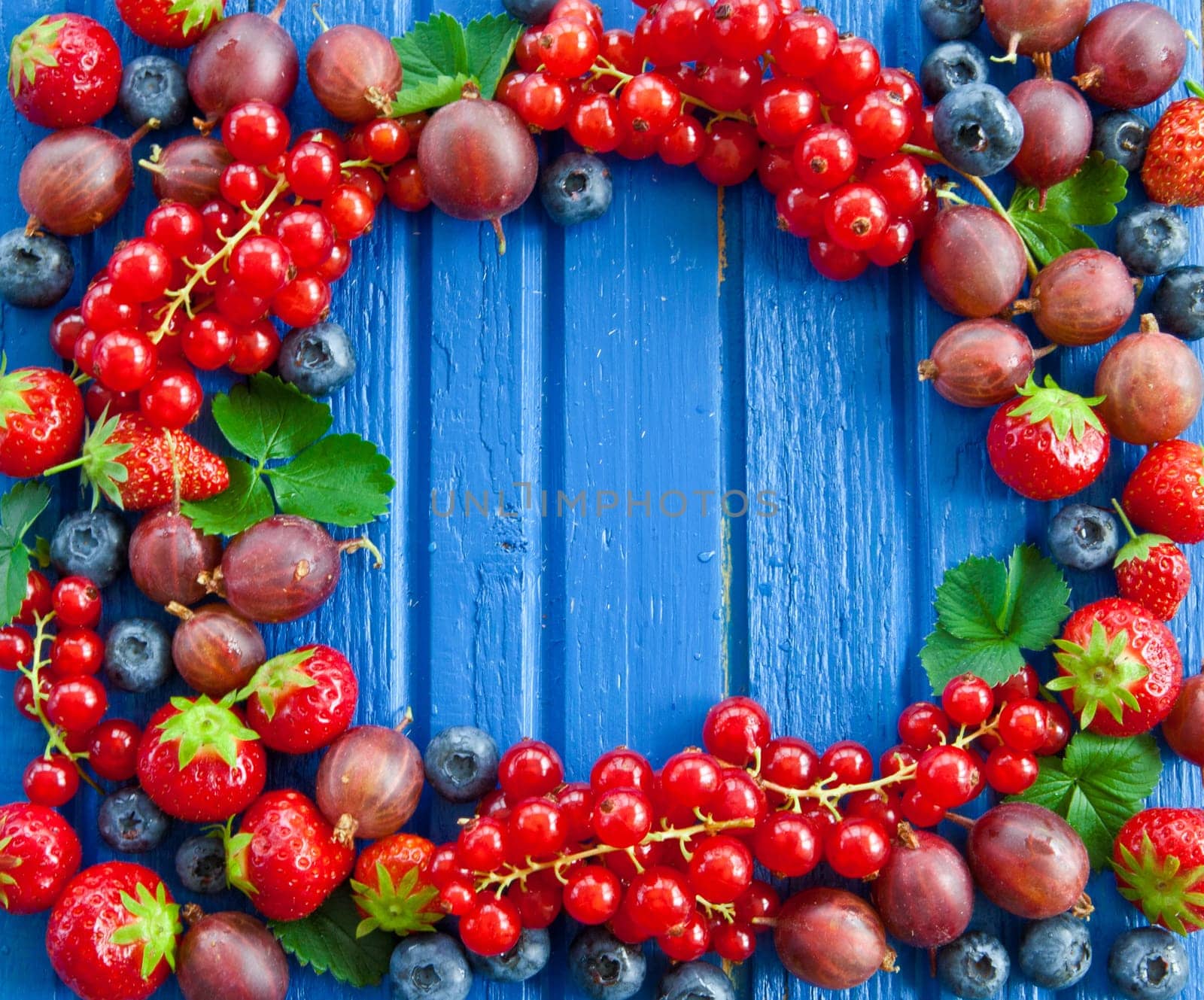Background with fresh summer berries