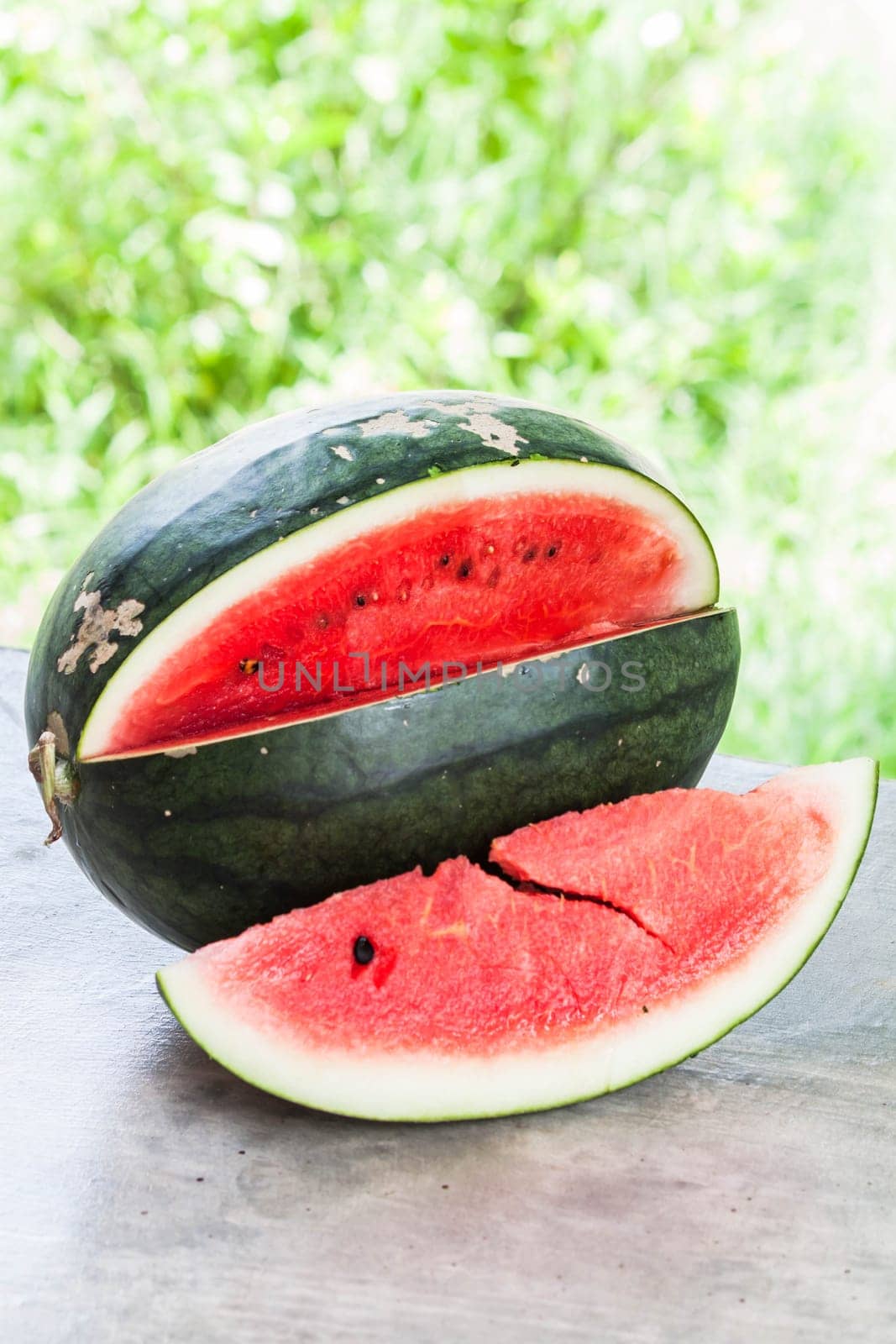 A red slice of sweet water melon