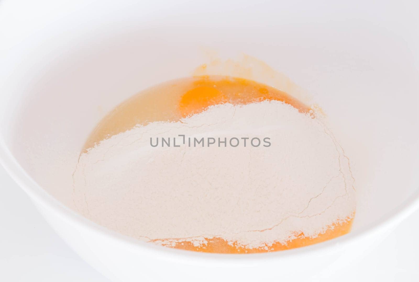 Home made bakery flour mixing with egg