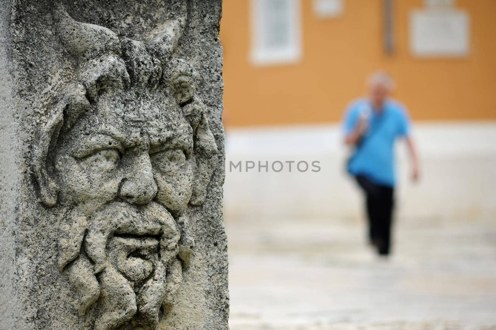 Face in stone on Agora of Zadar