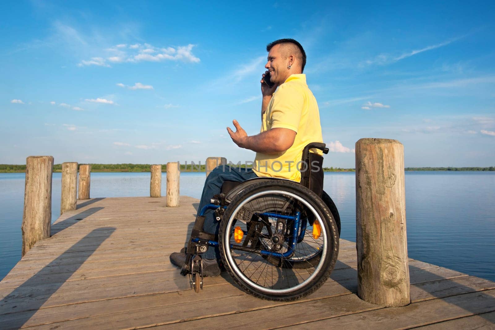Wheelchair users on the phone