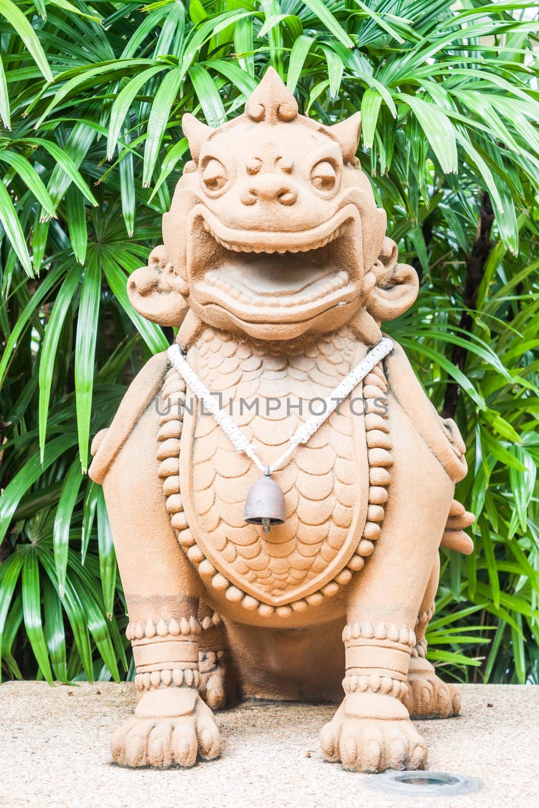 Statue of lion in tale located in resort