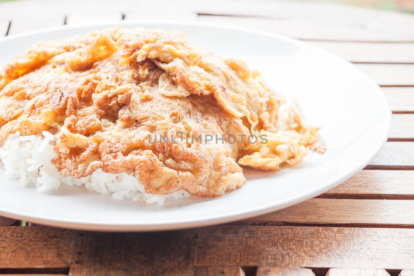 Easy meal with eggs fried and rice