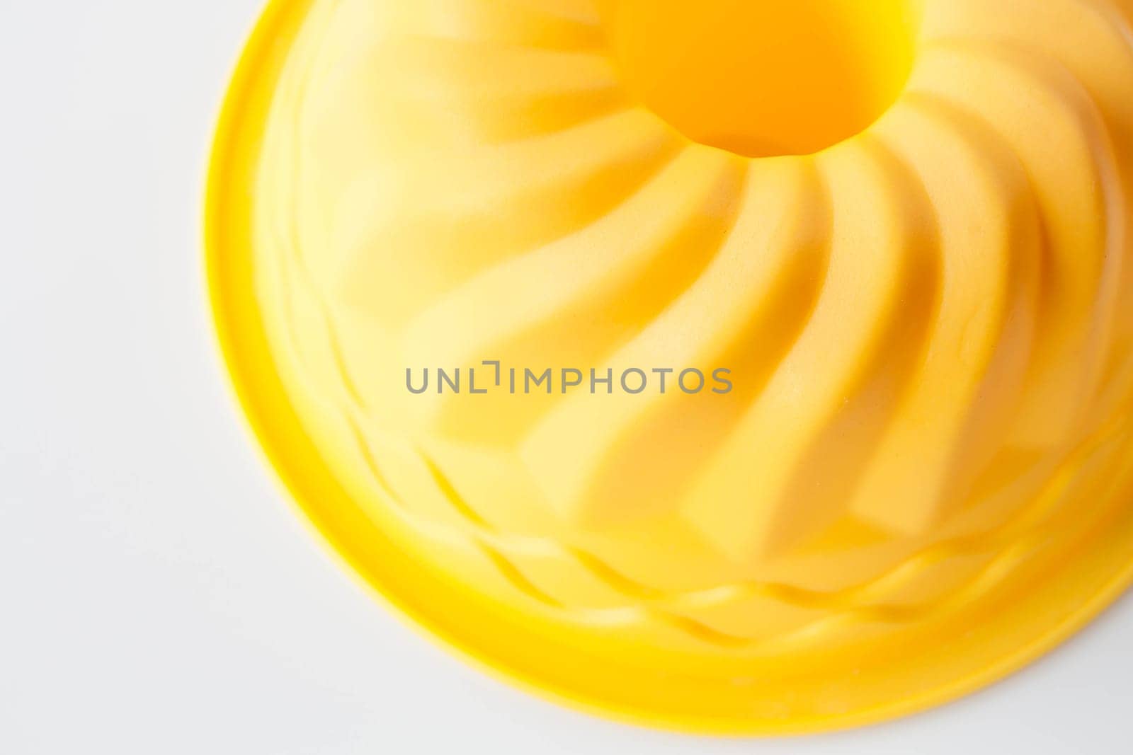 Silicone form for baking cake isolated on white background, stock photo