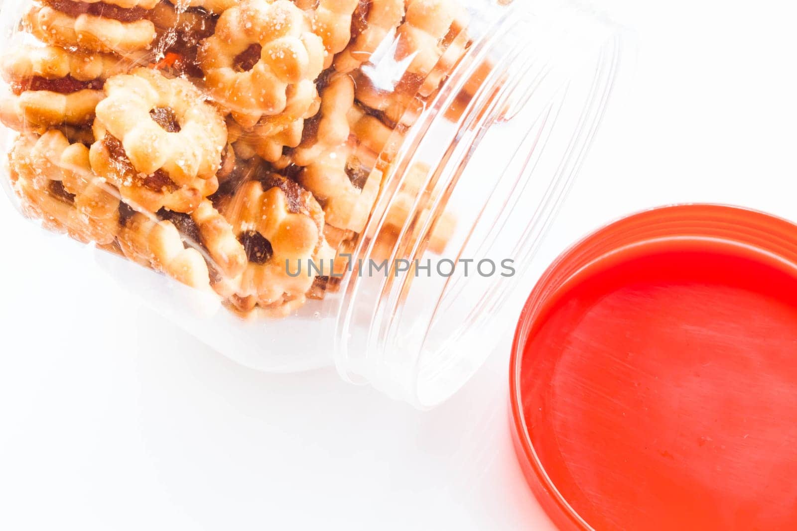 Sweet pineapple fillings cracker isolated on white background, stock photo