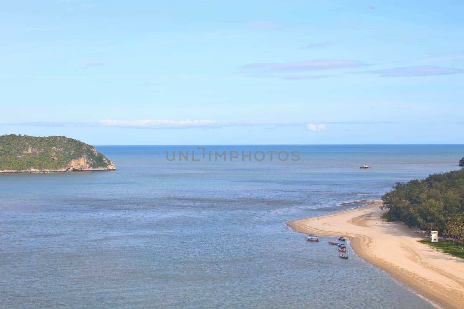 Beautiful tropical island, beach landscape, blue ocean in summer
