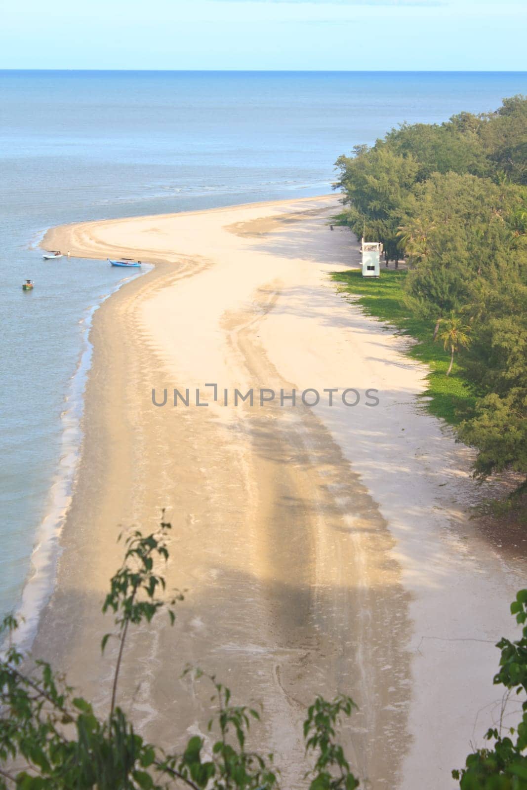 Beautiful tropical island, beach landscape, blue ocean in summer