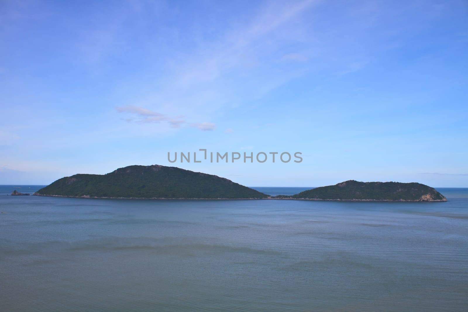 Beautiful tropical island, beach landscape, blue ocean in summer
