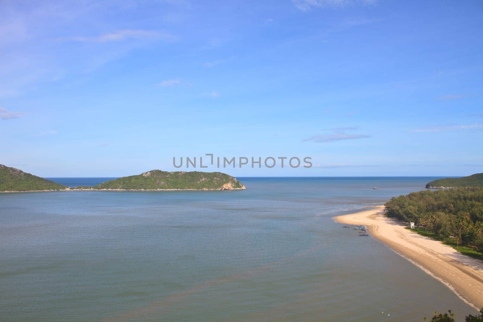 Beautiful tropical island, beach landscape, blue ocean in summer