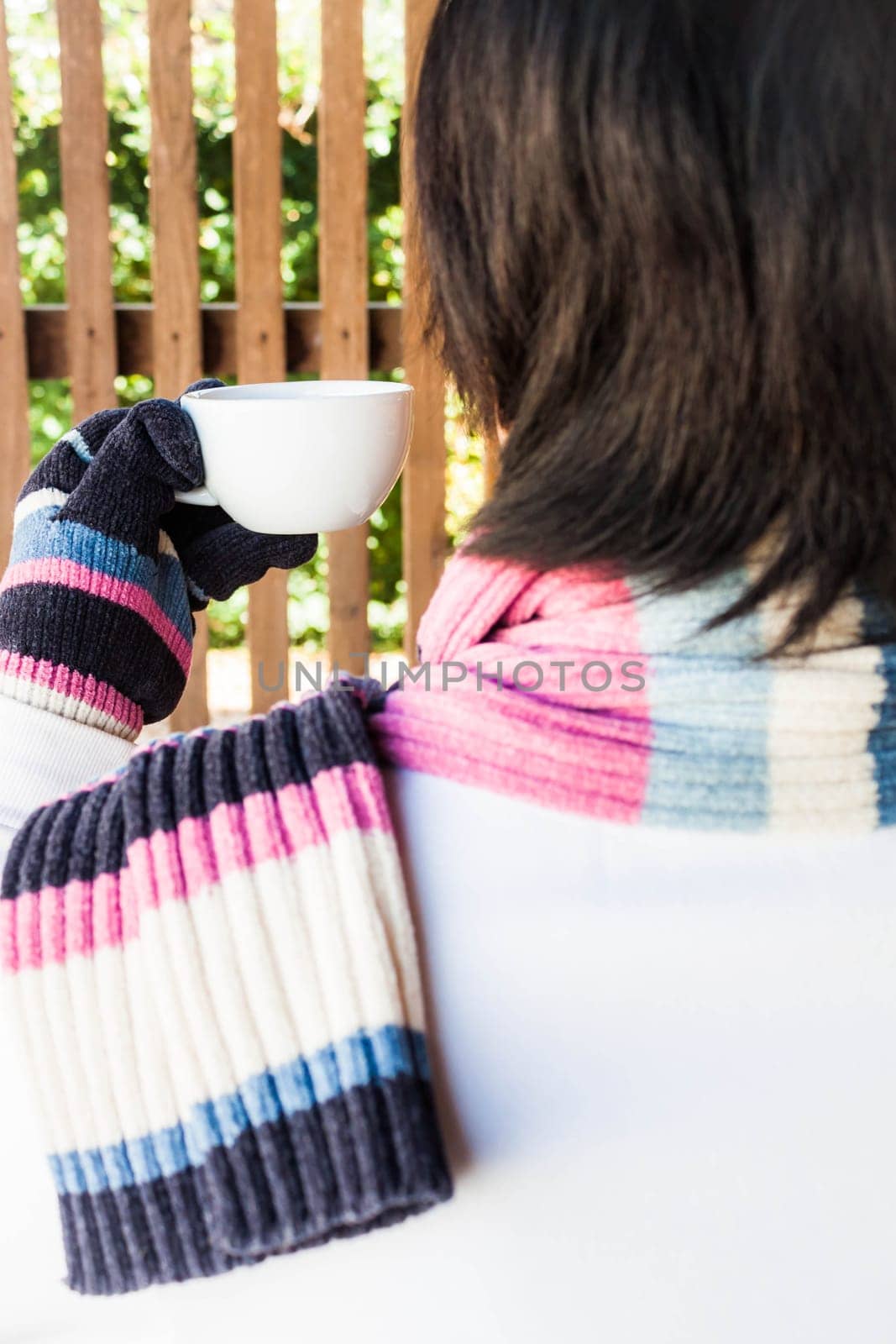 Coffee time in winter season, stock photo