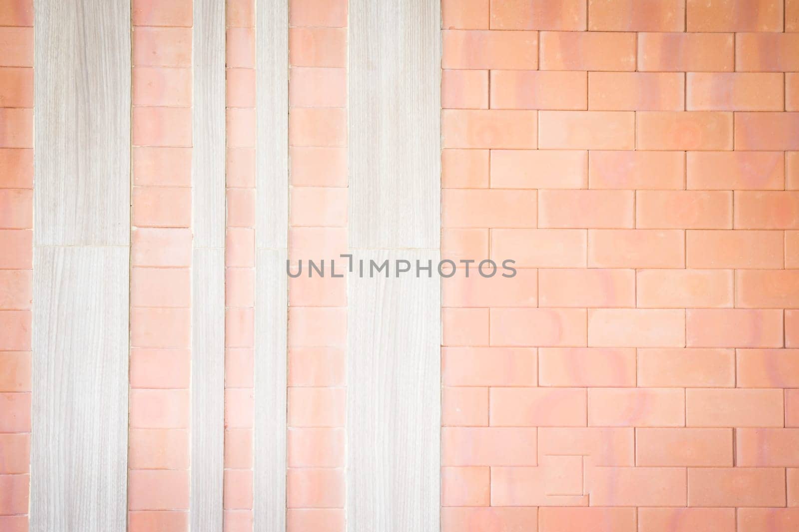 Brick and wood design texture background, stock photo