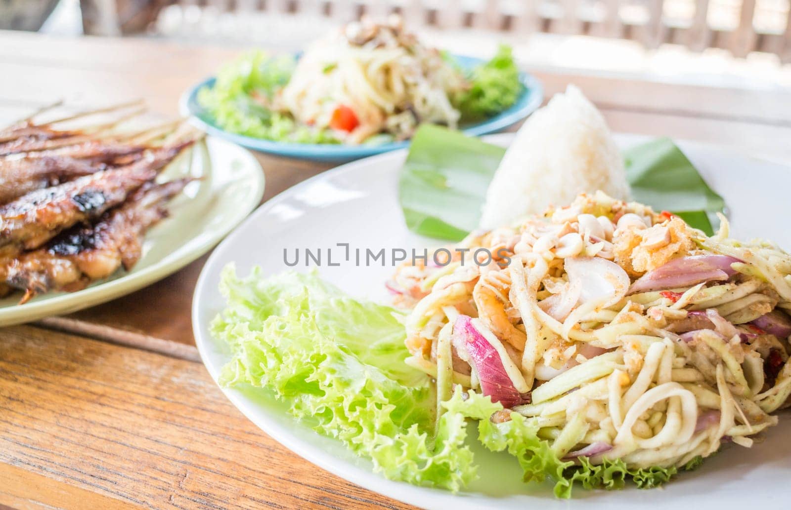 Set of spicy tropical fruit salad, stock photo