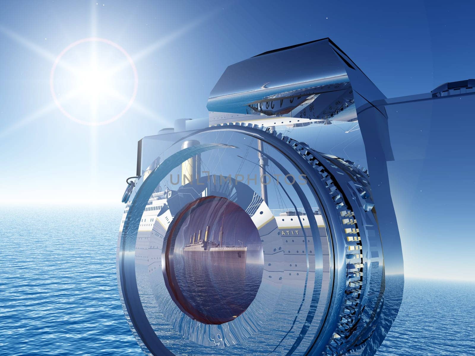Computer-generated 3D illustration with a 35 mm camera