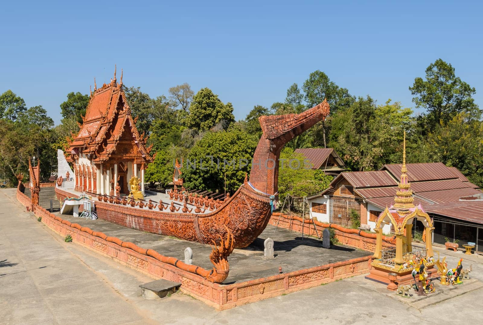 Thai temple in the shape of the Suphannahong Barge, Thailand
