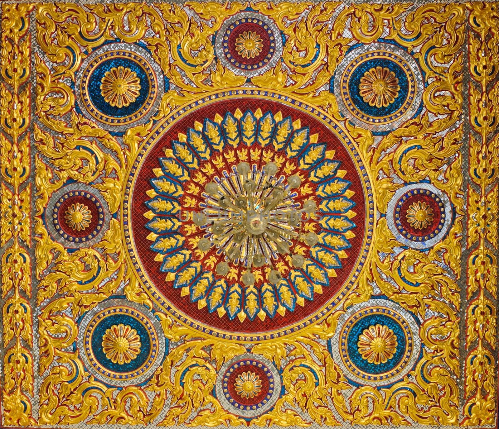 Thai temple ceiling decoration