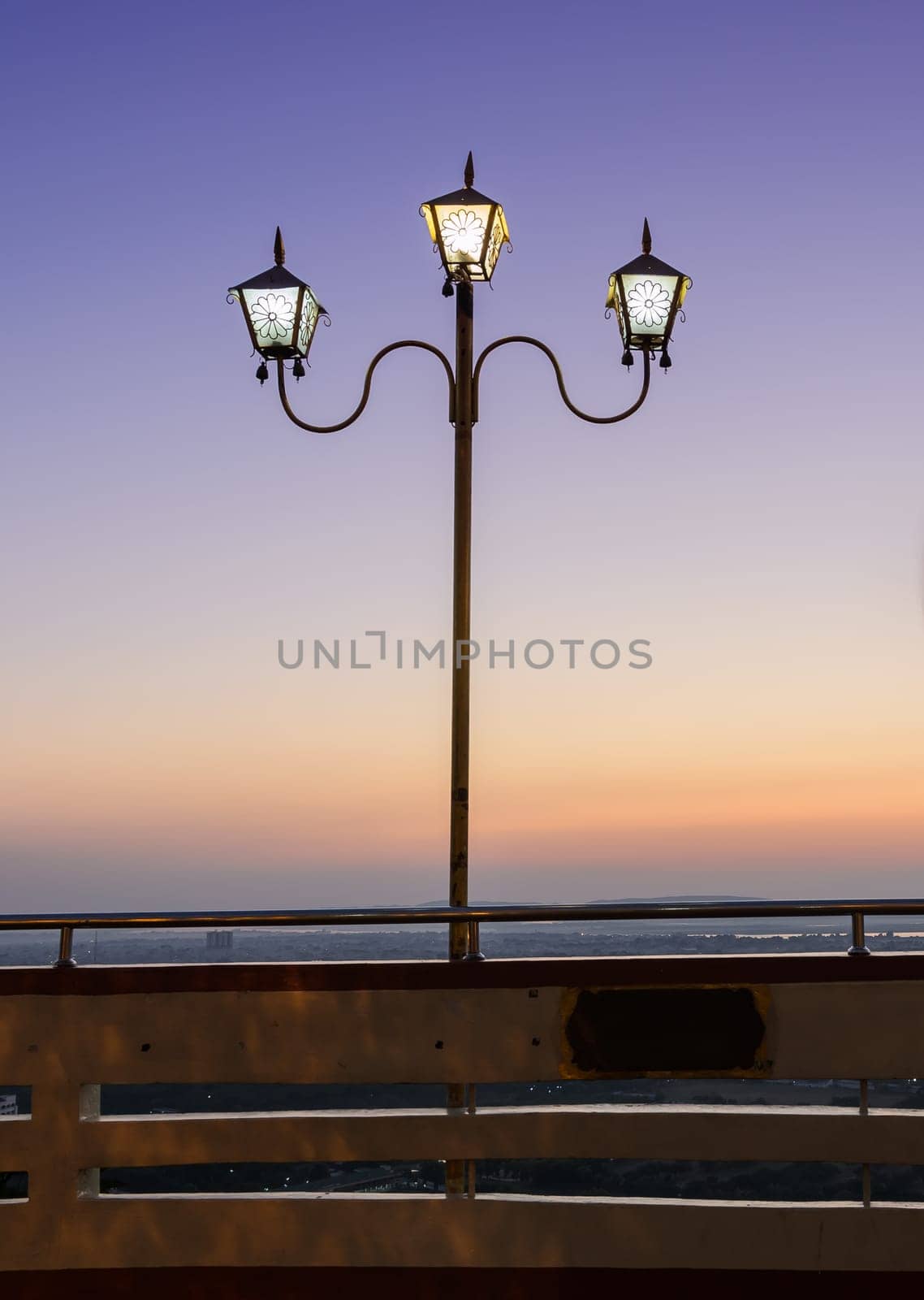 Lighting pole at sunset