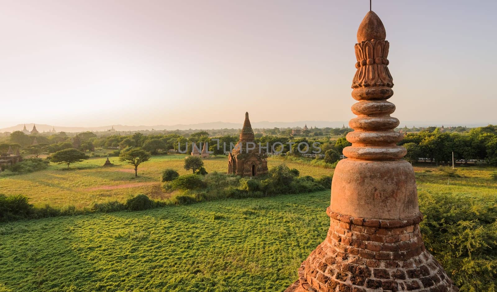 Bagan temples at sunset, Myanmar