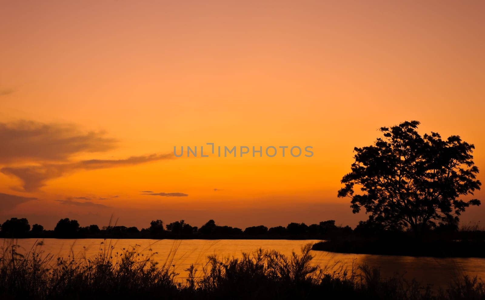 Sunset at lake